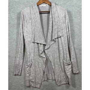 Athleta XS Heather Gray Open Front Cardigan Pockets Soft Stretch Layer